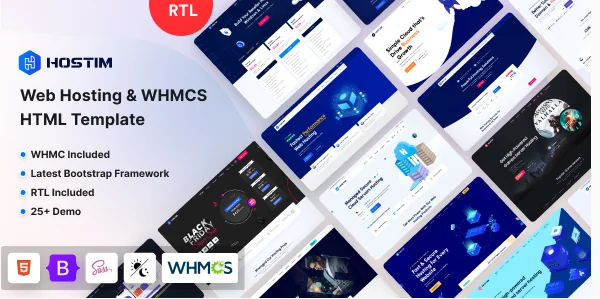 Hostim - Web Hosting Services HTML Template with WHMCS
